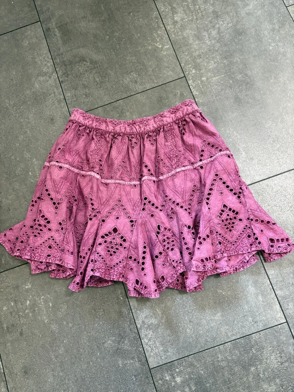 Free People Eyelet Tiered Skirt Mini Skort
